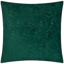 furn. Festive Trees Embossed Cushion | Green | Emerald | 50 x 50cm | 1