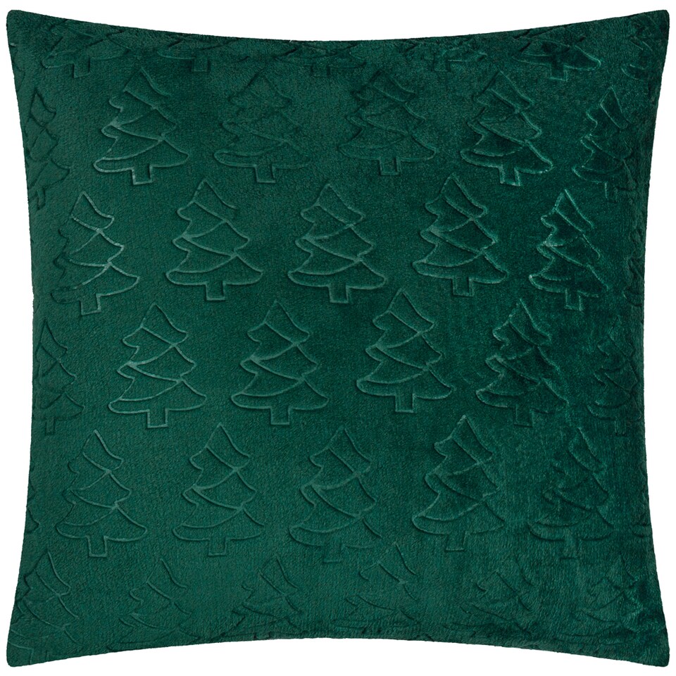 image 1 of furn. Festive Trees Embossed Cushion | Green | Emerald | 50 x 50cm | 1