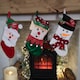 image 1 of Bulk of 36 Hanging Christmas Stockings with 3 Different Designs - Santa, Snowman & Elf