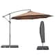 image 1 of Outsunny 3(m) Banana Parasol Cantilever Umbrella Garden with Base Weight