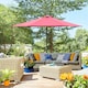 image 2 of Outsunny 2.8m Patio Umbrella Parasol Outdoor Table Umbrella 6 Ribs Wine Red