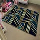 image 4 of Gold & Teal Geometric Pattern (Rug) Gold | Large: 140x200cm