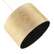 image 2 of Designer Bamboo Wood Effect Round Lamp Shade with Inner Black Lining Brown