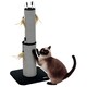 image 1 of PawHut Cat Scratch Post 2-in-1 with 3 Toy Feathers, 78cm Tall, Black