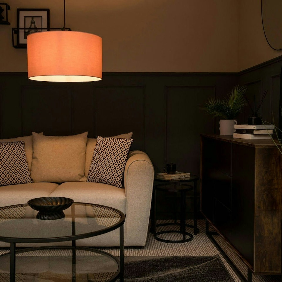 image 1 of ValueLights Reni Large Pink Fabric Pendant Shade