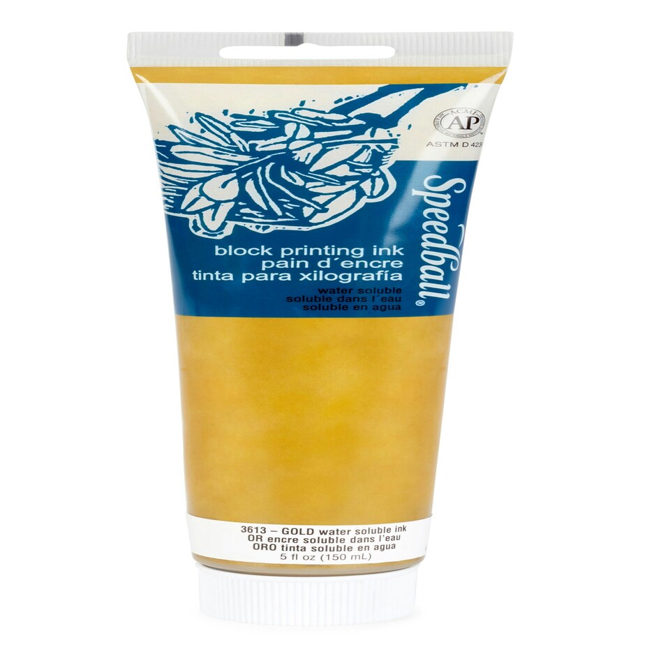 image 1 of Speedball Water-Soluble Block Ink, Gold, 5oz