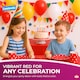 image 4 of 3pk Red Disposable Tablecloths 121x121cm Plastic Covers for Parties, Weddings, Valentine’s, Easter, Festive & Outdoor Events