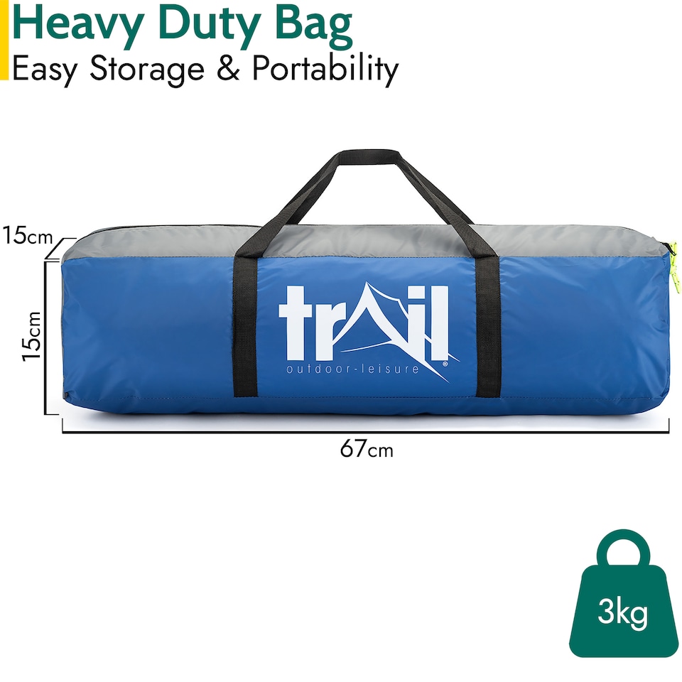 image 1 of Bracken 2 Man Tent With Porch Waterproof at 3000mm HH Camping Festival Trail | Blue | 1