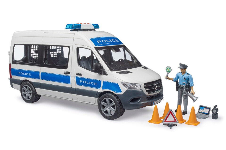 image 1 of Bruder MB Sprinter Police with policeman and L S Module Delivery Vehicle Model