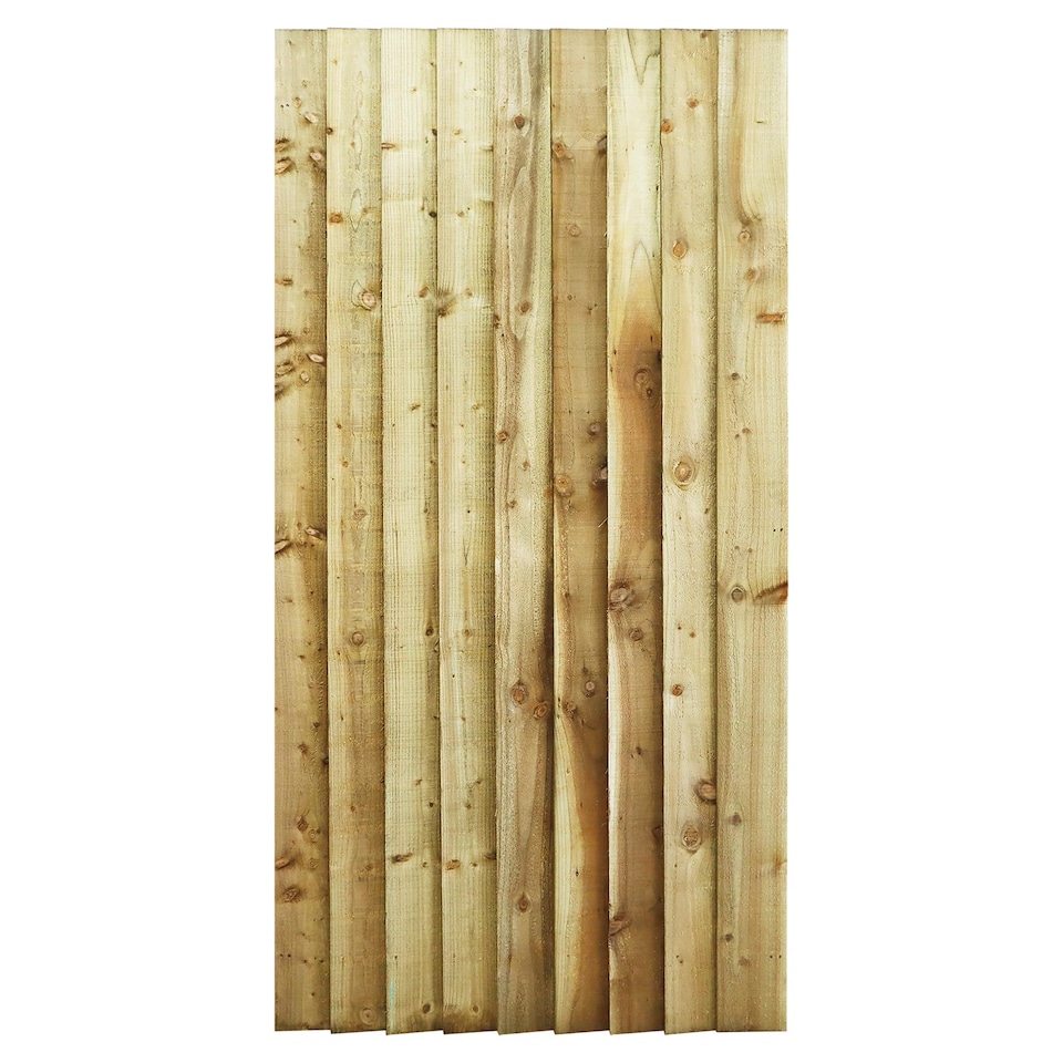 image 1 of Heavy Duty Garden Gate 6ft x 3ft Feather Edge H-Frame Flat Top Treated Timber Door
