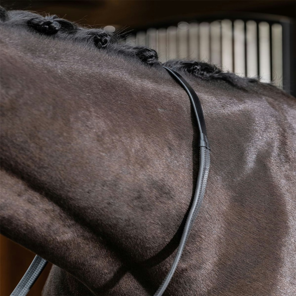 image 1 of LeMieux Rubber Reins Silver | Pony