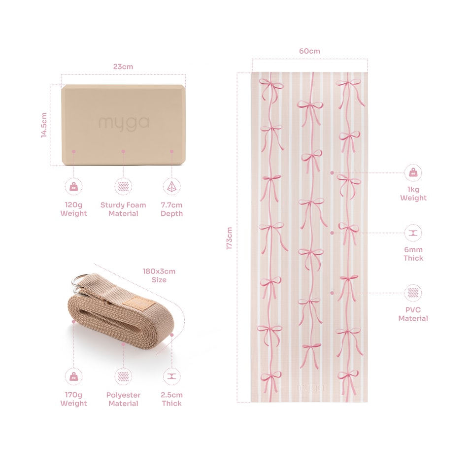 image 1 of Myga Yoga Set - Bows | Pink