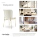 image 7 of Dining Chair Tessa - ergonomic high backrest, slim steel legs, soft fabric - Set of 2 White | Boucle White/Gold