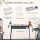 image 4 of Outsunny Portable Charcoal Barbecue Grill with Seasoning Baskets and Hooks