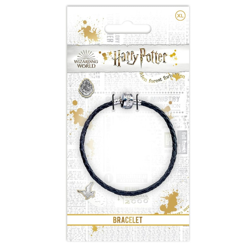 image 1 of Harry Potter Black Leather Bracelet for Slider Charms- HP0029-21