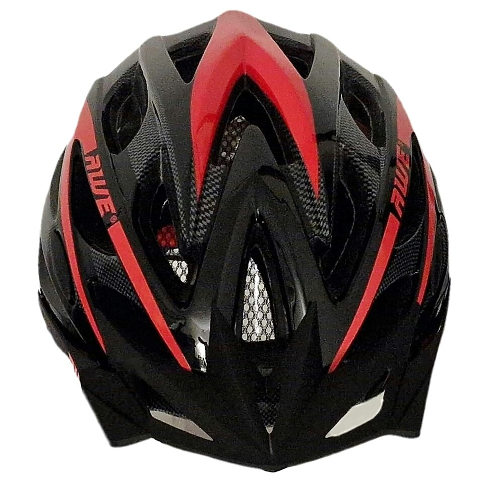 image 1 of AWE AweAeroLite In Mould Adult Bike Helmet Black/Red Large 58-61cm Crash Guarantee* | Black | Red