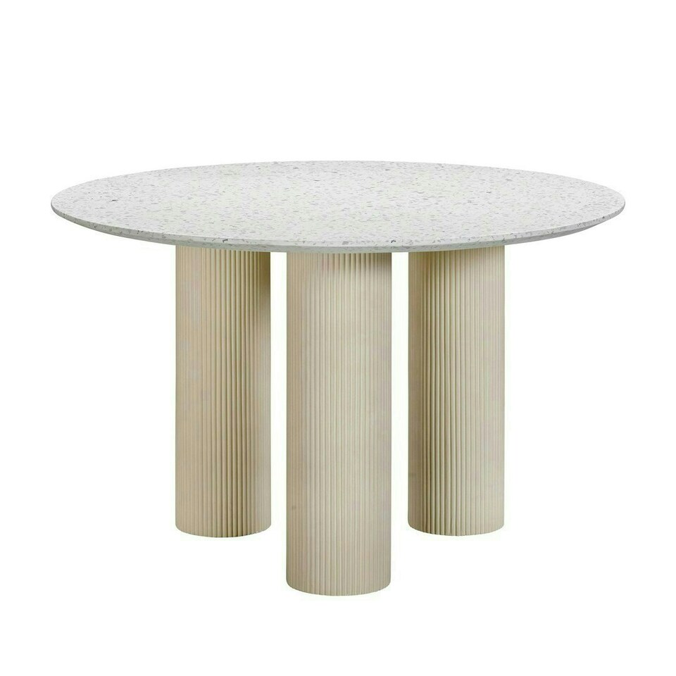 image 1 of Parcino Indoor / Outdoor Dining Table - Concrete - L119.4 x W119.4 x H76.2 cm - Terrazzo Cream