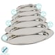 image 3 of Argon Tableware 6pc Oval Stainless Steel Serving Platter Set - 25cm-60cm