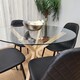image 4 of Forest Round Glass Table + 4 Black gem Black