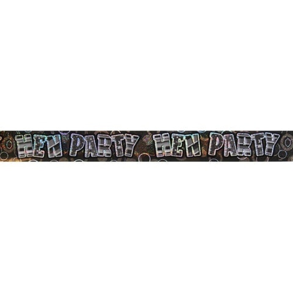 Black Glitz 'Hen Party' Prismatic Banner - 12 Ft / 366cm
