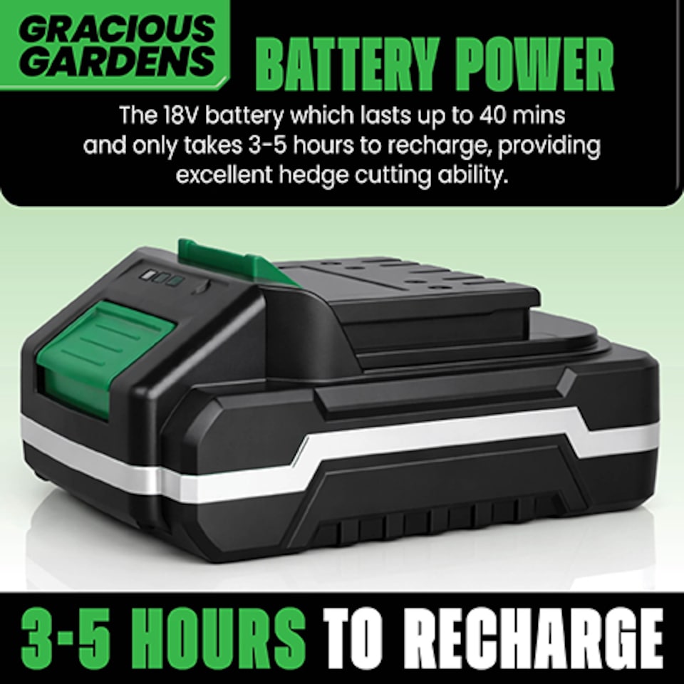 image 1 of Gracious Gardens 18V Cordless Hedge Trimmer 1 Battery & 1 Charger | Green | Green | 1