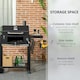 image 6 of Charcoal BBQ Grill Smoker Trolley with Shelves, Bottle Opener and Wheels