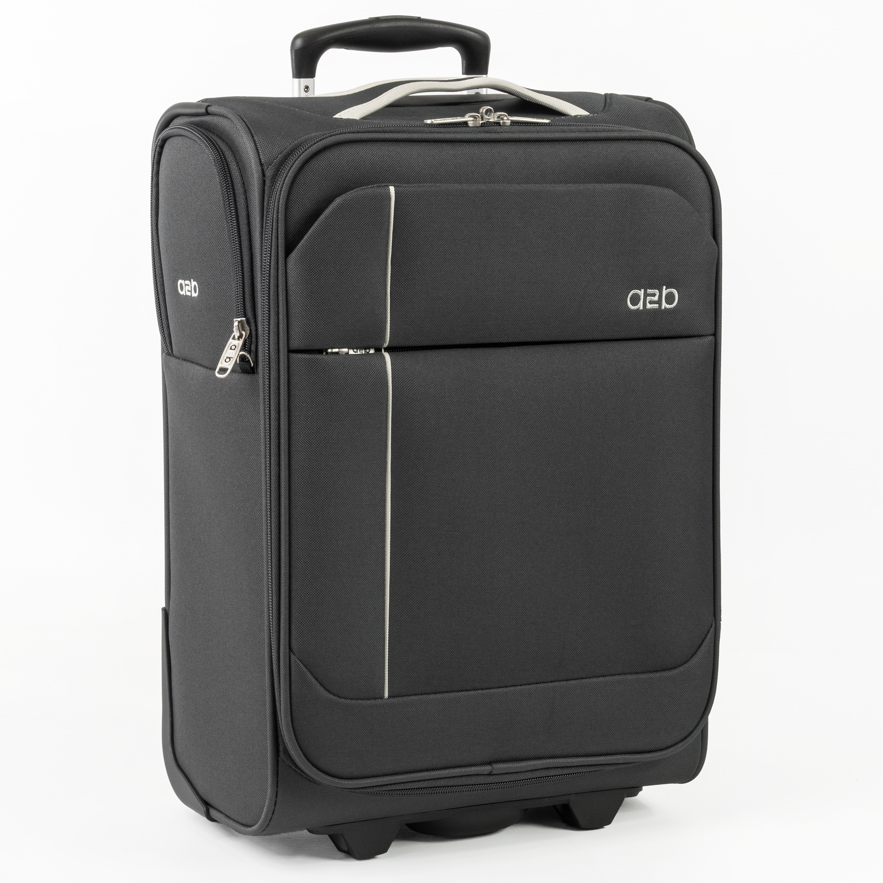 A2B Odyssey Soft Shell Cabin Suitcase - Lightweight, 2 Inline Wheels - 20 Inch - Grey Grey Charcoal Personal Item 1