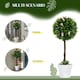 image 9 of HOMCOM Set of 2 Potted Artificial Plants Ball Tree with Flowers, Pink