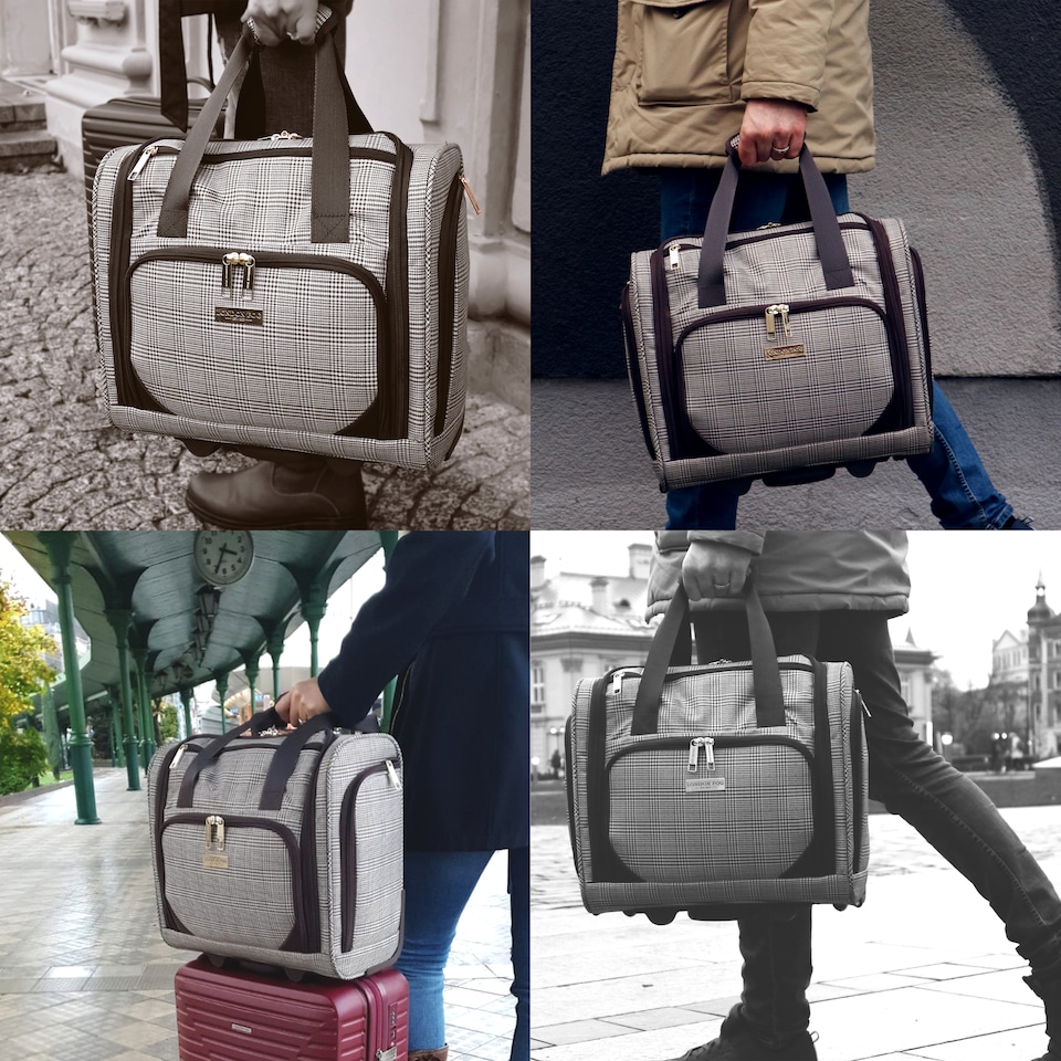 image 1 of London Fog Camberley 15in Underseat Carry-On Flight Bag, 2 Wheel Cabin Suitcase, Brown