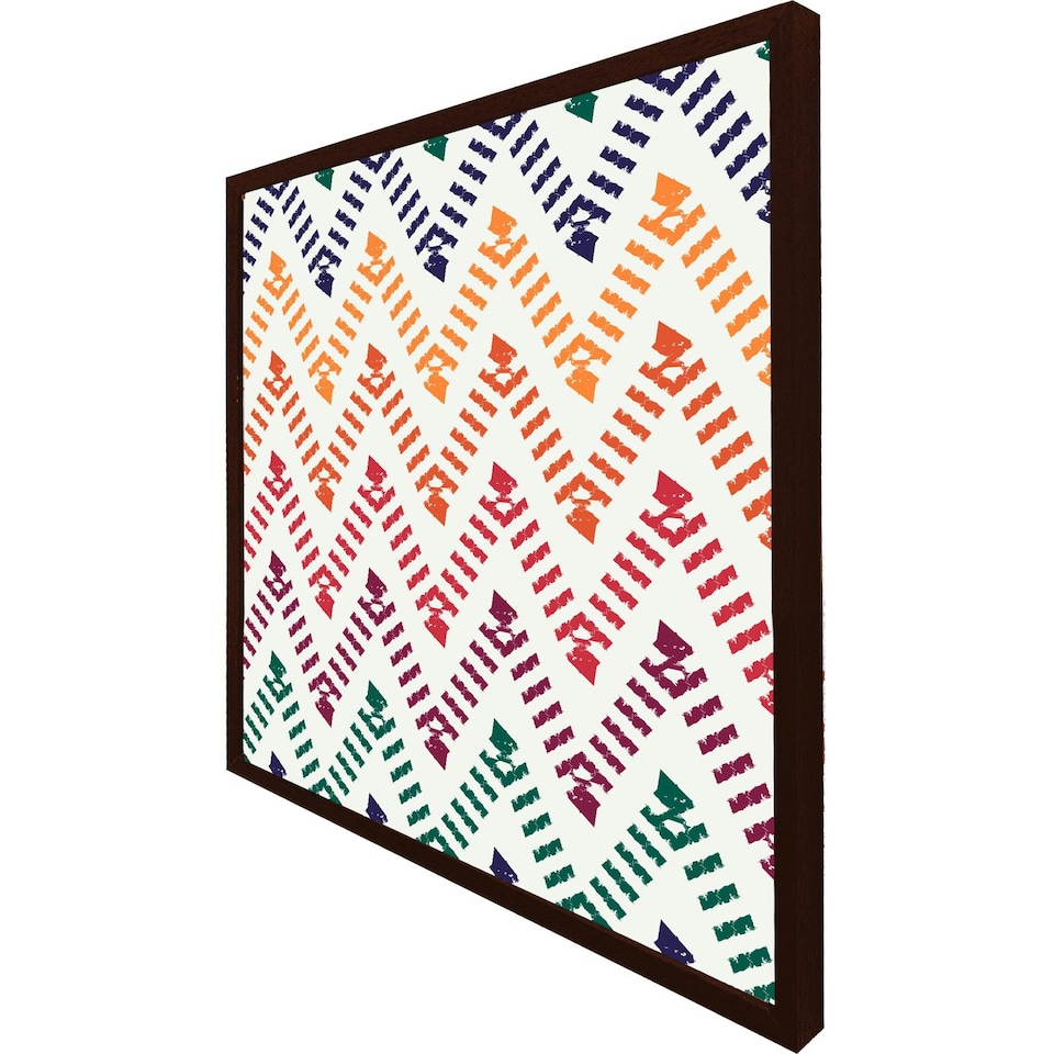 image 1 of Freehand horizontal zigzag and chevron stripes (Picutre Frame) Brown | Oak | S