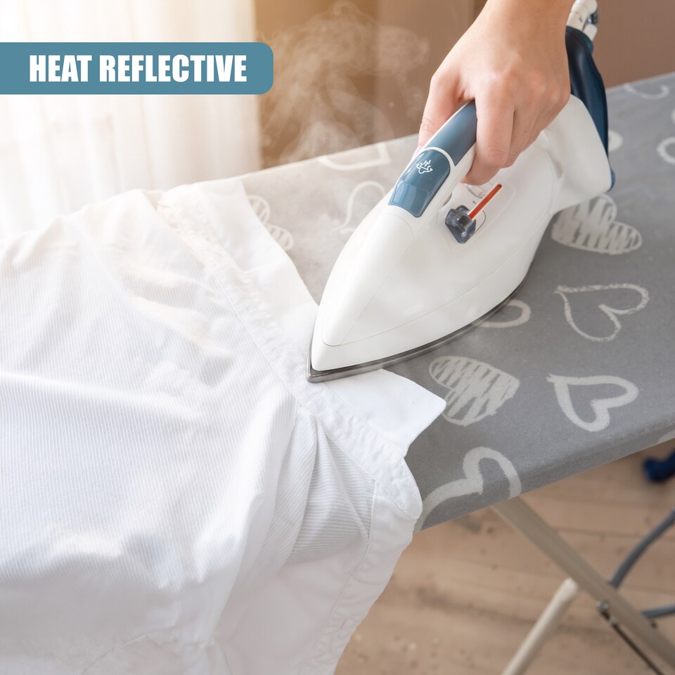 image 1 of GEEZY Ironing Board Cover with Grey Heart Design 122 x 38cm