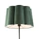 image 4 of Modern Matte Black Floor Lamp with Forest Green Velvet Scallop Shade