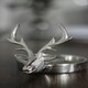 image 2 of Marco Paul 15cm Silver Stag Head Candle Holder Silver