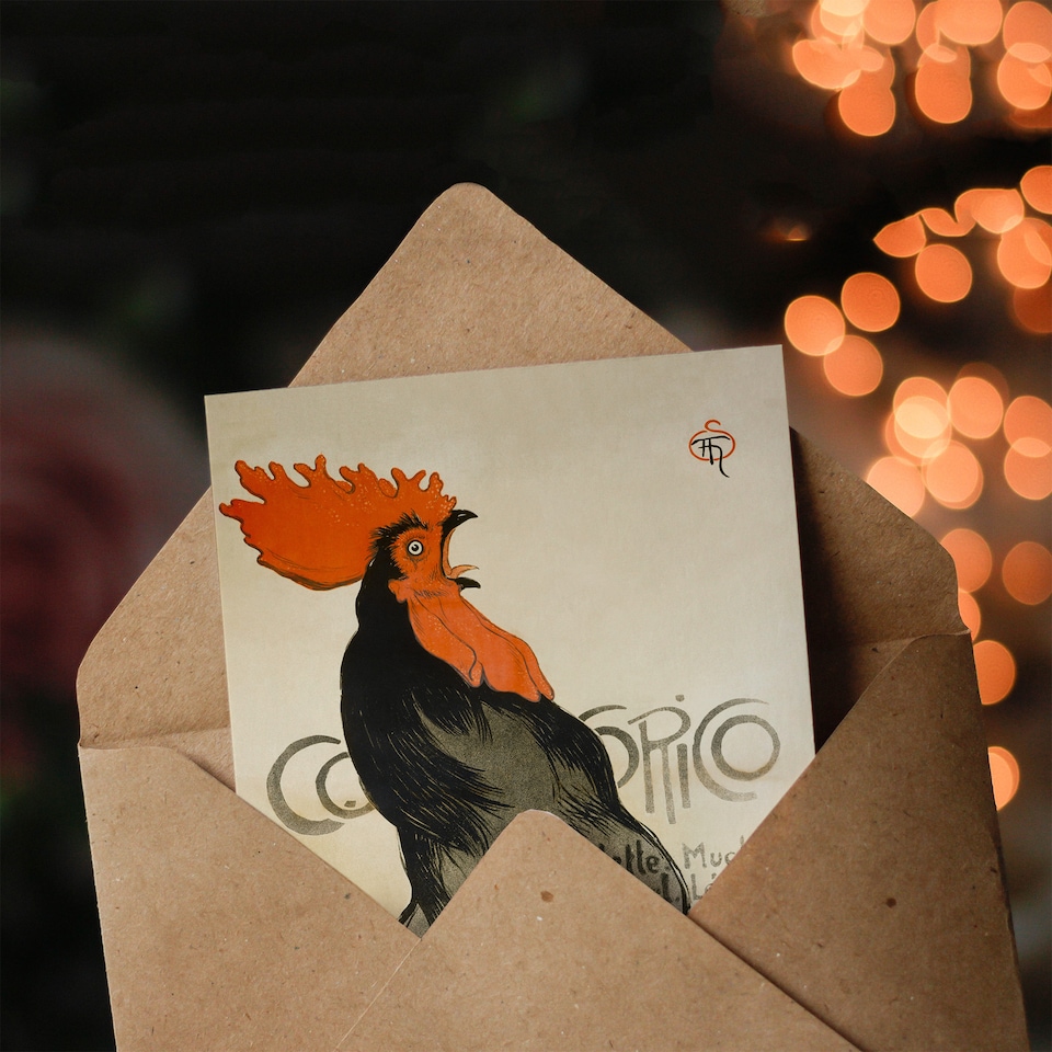 image 1 of Theophile Steinlen Art Card Cocorico Vintage Magazine Advert