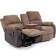 image 2 of Postana Dual Motor Rise Recliner 2 Seater Cord Drinks Console Sofa (Brown)