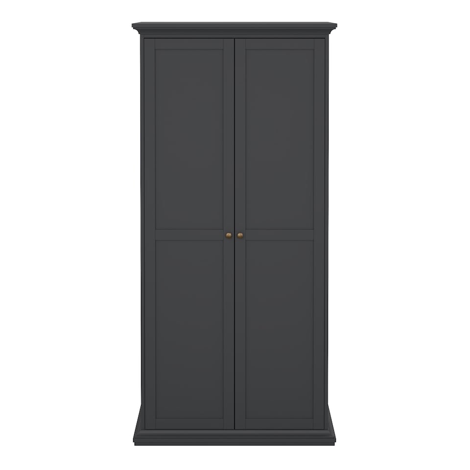 image 1 of Paris Wardrobe with 2 Doors in Matt Grey