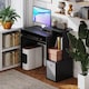 image 7 of HOMCOM Computer Desk with Sliding Keyboard Tray Storage Drawer Shelf Home Office Workstation Black
