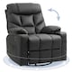 image 1 of HOMCOM Recliner Armchair, Swivel PU Leather Manual Reclining Chair with Adjustable Leg Rest, Drink Holders, Side Pockets, Rocker Chair for Home Living Room, Black