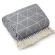 image 1 of Geo Diamond Collection Recycled Cotton Throw in Navy (90" x 100") Blue | Blue