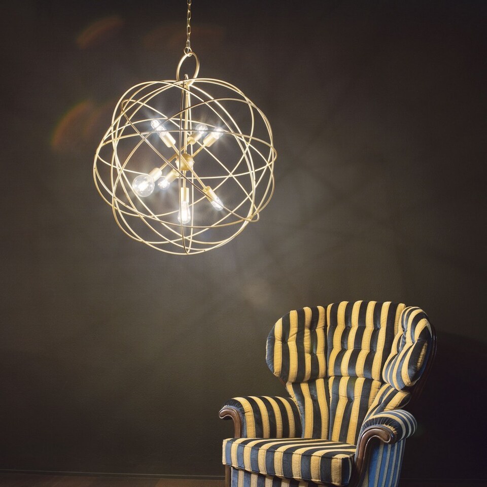 image 1 of Konse 7 Light Spherical Ceiling Pendant Gold