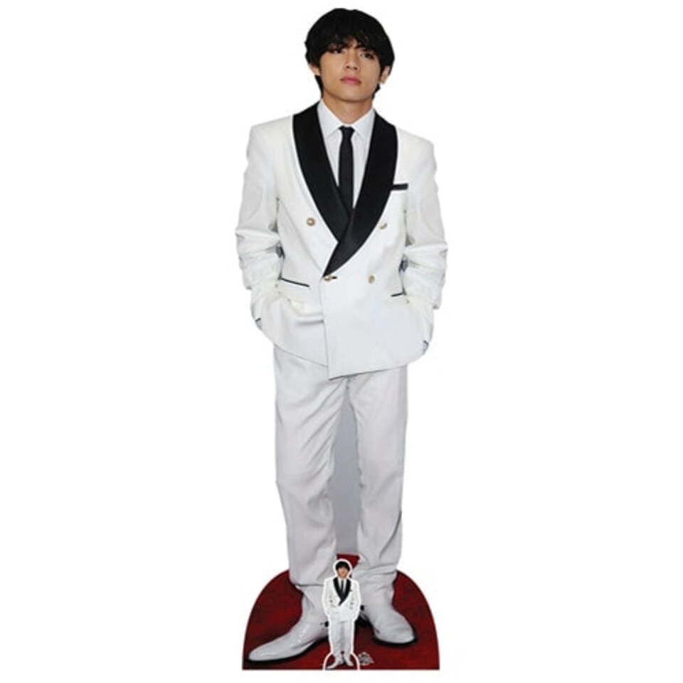 V Kim Tae-hyung White Jacket Bangtan Boys BTS Lifesize Cardboard Cutout 180cm