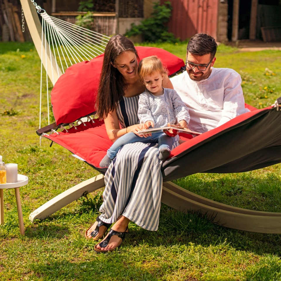 image 1 of Amazonas Padded Outdoor Garden Hammock – Fat Hammock Red