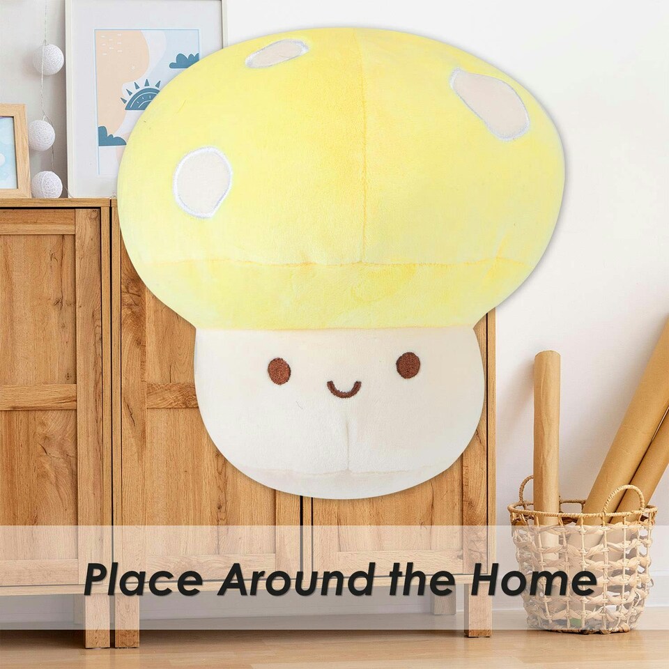 image 1 of Blue Mushroom Mochi Soft Toy Cute Plushie Huggable Cuddly Plush 25cm Blue