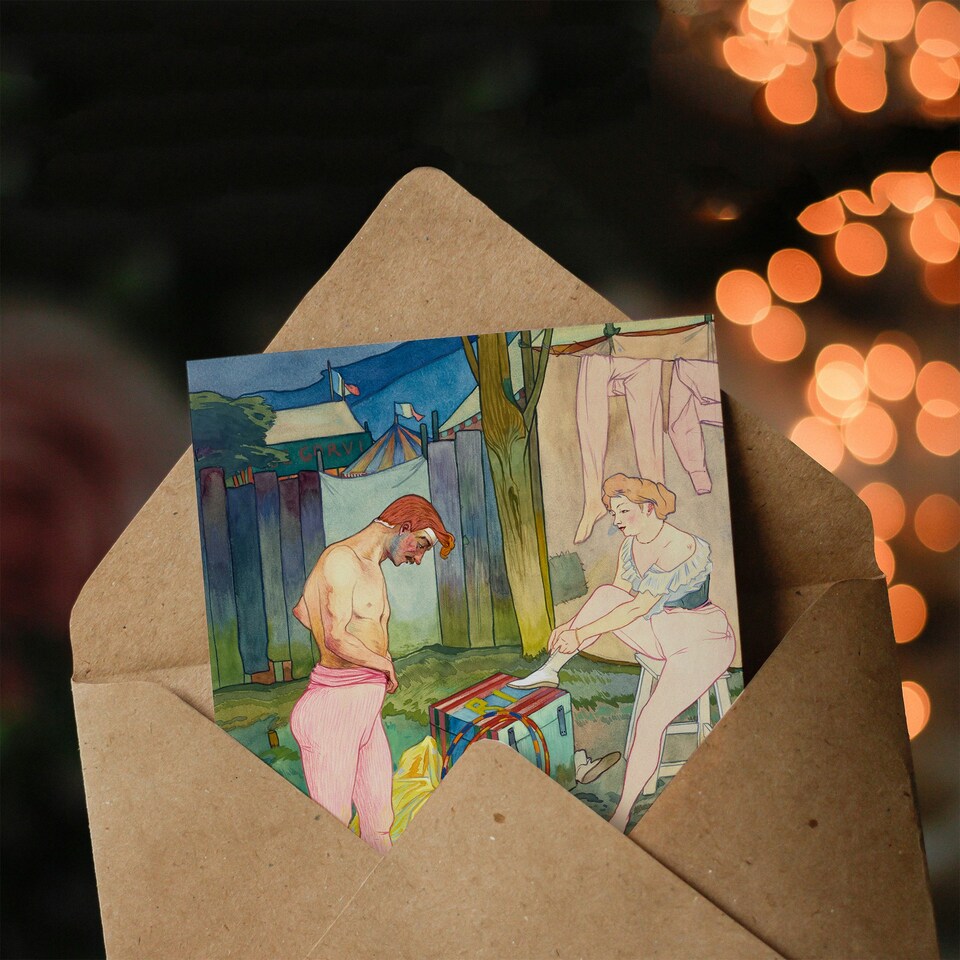 image 1 of Georges de Feure Art Card Corvi Circus Acrobat Performers