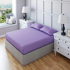 Fitted Sheet Polycotton Plain Dyed Extra Deep 25cm Bed Linen Purple | Lilac | Single