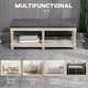 image 6 of HOMCOM 2-Tier Bed End Bench, Vintage Stool Button Tufted Window Seat Cream White Grey