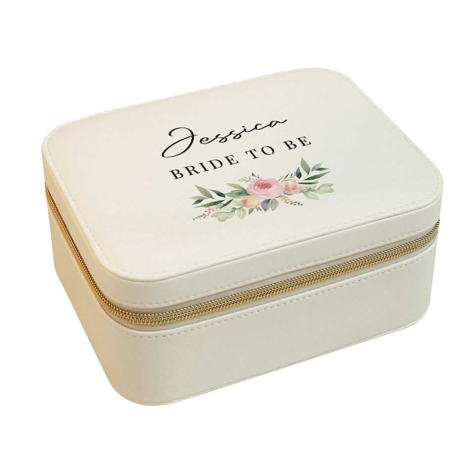 image 1 of Personalised Wedding Travel Jewellery Box