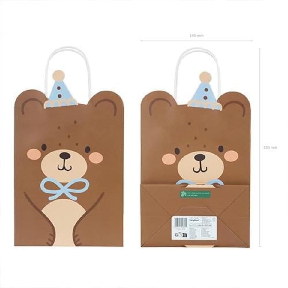 image 1 of Teddy Bear Medium Brown Gift Bag 29cm | Brown | 1