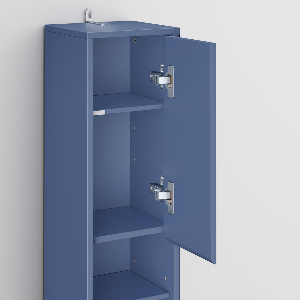 image 1 of SoBuy BZR34-II-B,Tall Bathroom Storage Cabinet with 4 Adjustable Shelves and 1 Drawer | Blue | Blue | 1