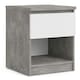image 1 of Naia Bedside 1 Drawer 1 Shelf in Concrete and White High Gloss